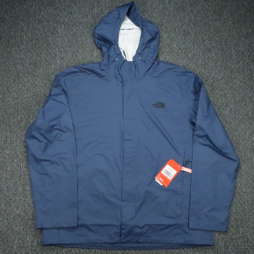 The North Face Jacket Mens XXL Blue Venture 2 Hooded Waterproof Full Zip Rain